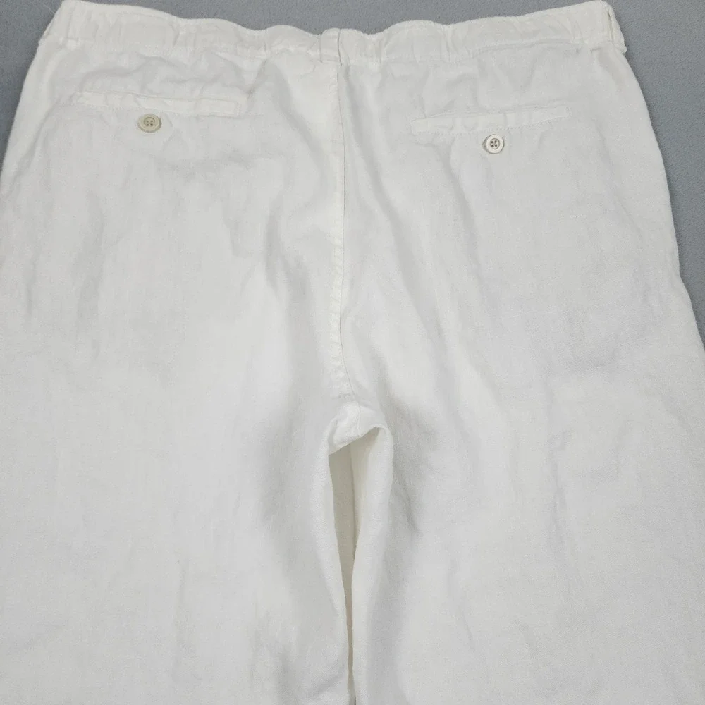 Tommy Bahama Pants Mens XL White Linen On The Beach Relax Drawstring Resort